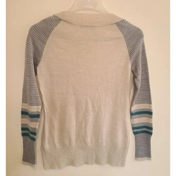 Smartwool Women’s Crew Neck Sweater Merino Wool Blend Striped Sleeves Size S - Picture 2 of 9